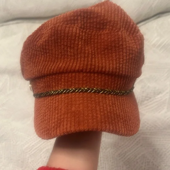 Corduroy Newsboy Cap in Rust - Picture 5 of 6